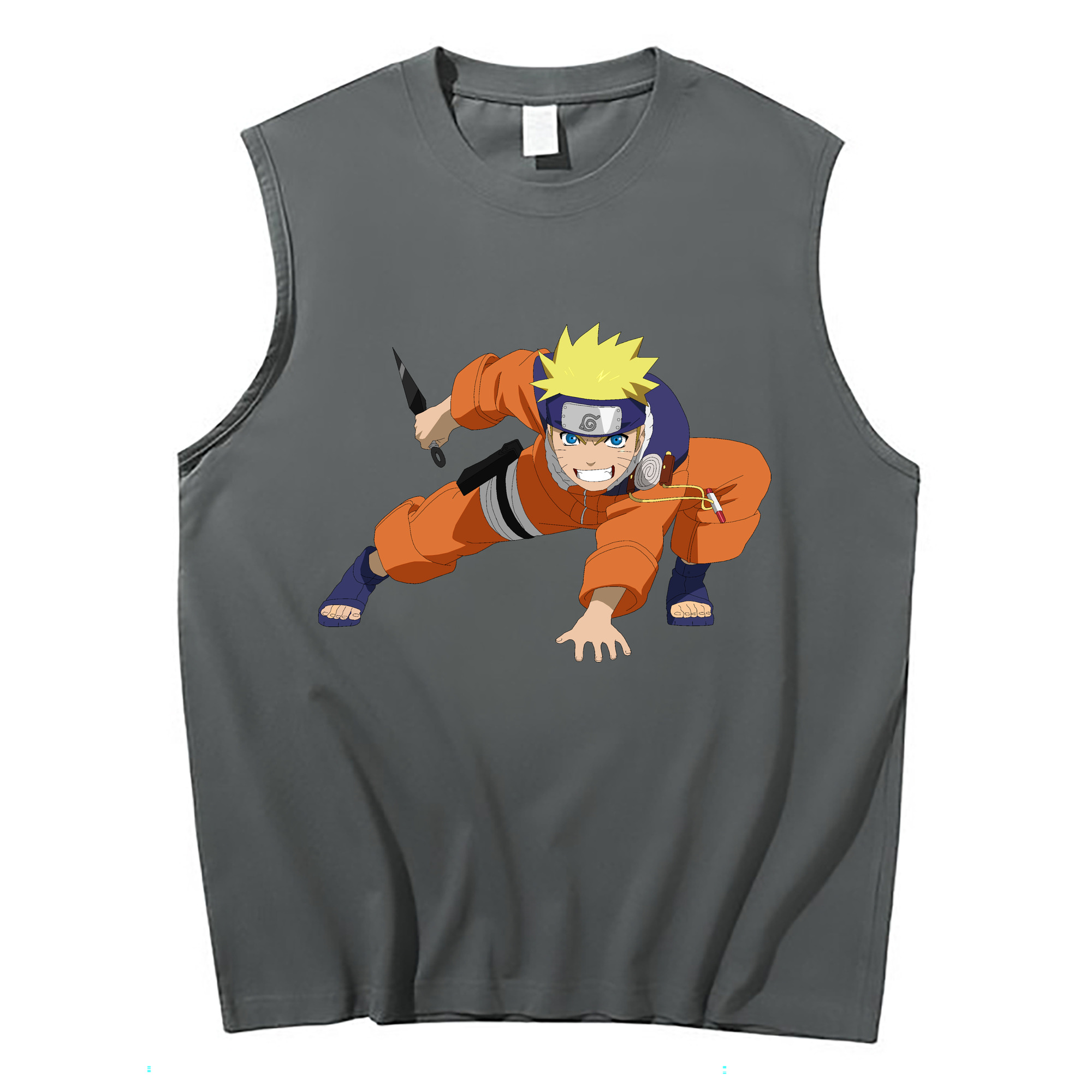 （画像用） NARUTO -ナルト- うずまき ナルト Uzumaki Naruto コットン100％タンクトップ（フロントプリント）